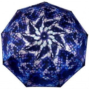 Синий атласный женский зонт, Umbrellas, автомат, арт.530-1